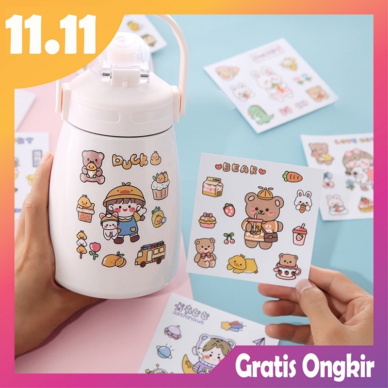 

FXG - Sticker Karakter Lucu Motif Korea Stiker Aesthetic Botol Cup Ponsel Serbaguna STC02