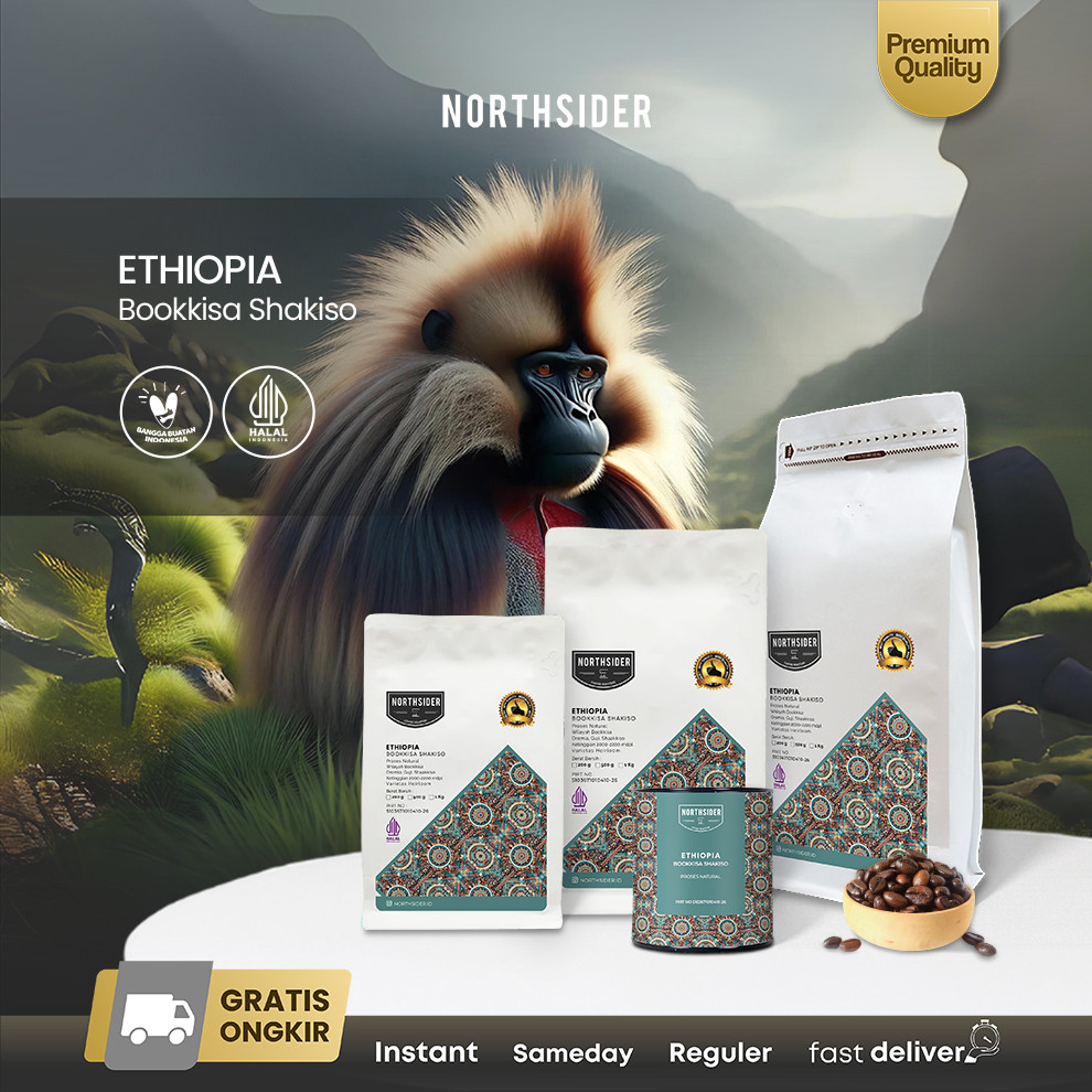 

Northsider Kopi Arabika Ethiopia Guji Bookkisa Shakiso Natural Coffee