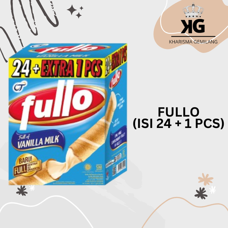 

KG - FULLO (1 BOX ISI 24 +1 PCS) Biskuit Stick Vanilla Waffer Roll Coklat Manis Snack Anak Dewasa