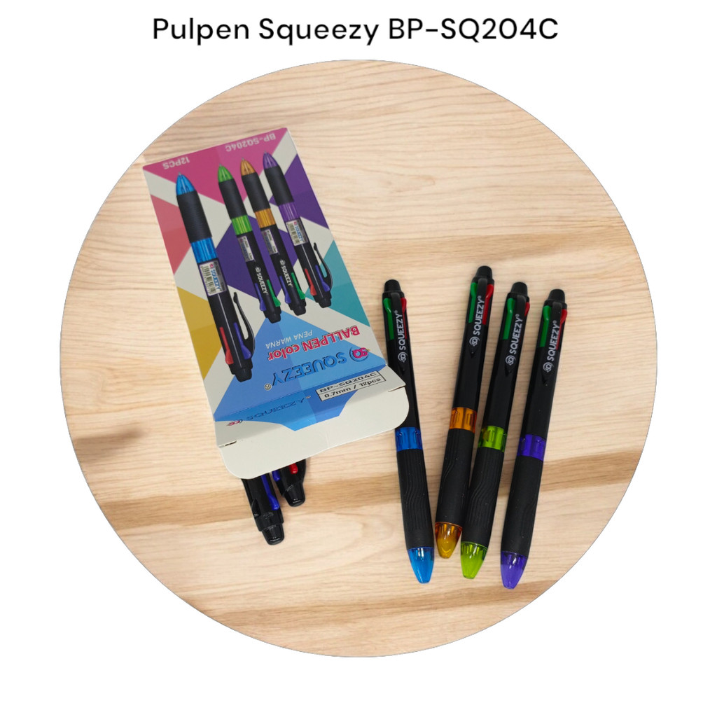 

Pulpen Murah Squeezy BP-SQ204C - 4 Warna