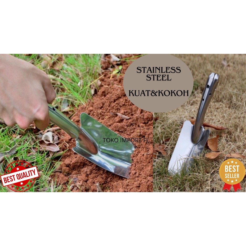 Shovel Stainless Steel Trowel Sekop Tanah Taman Kebun Skop Taman Tanah