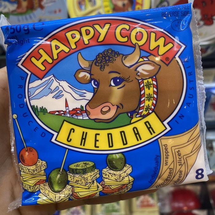 

Happy Cow Cheese Cheddar Slices Austria / Keju Happy Cow Cheddar 8 Slice / 150 grm