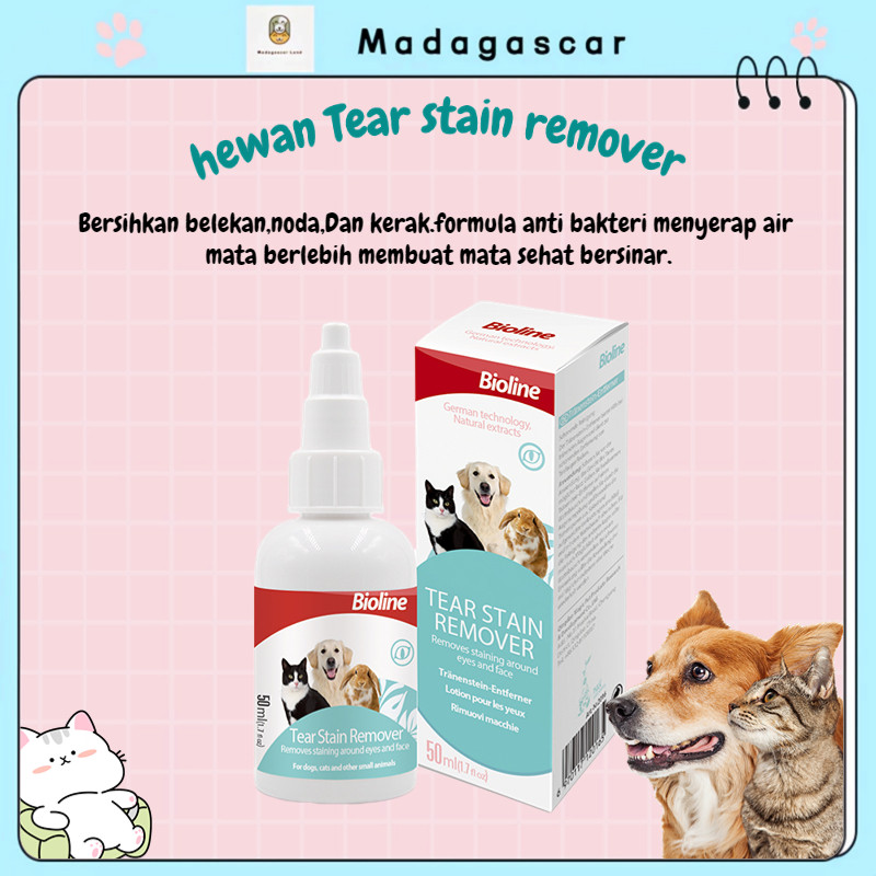 [MADA] Penghilang Kotoran Bekas Air Mata Anjing Kucing Bioline Tear Stain Remover 50ml Murah Import 
