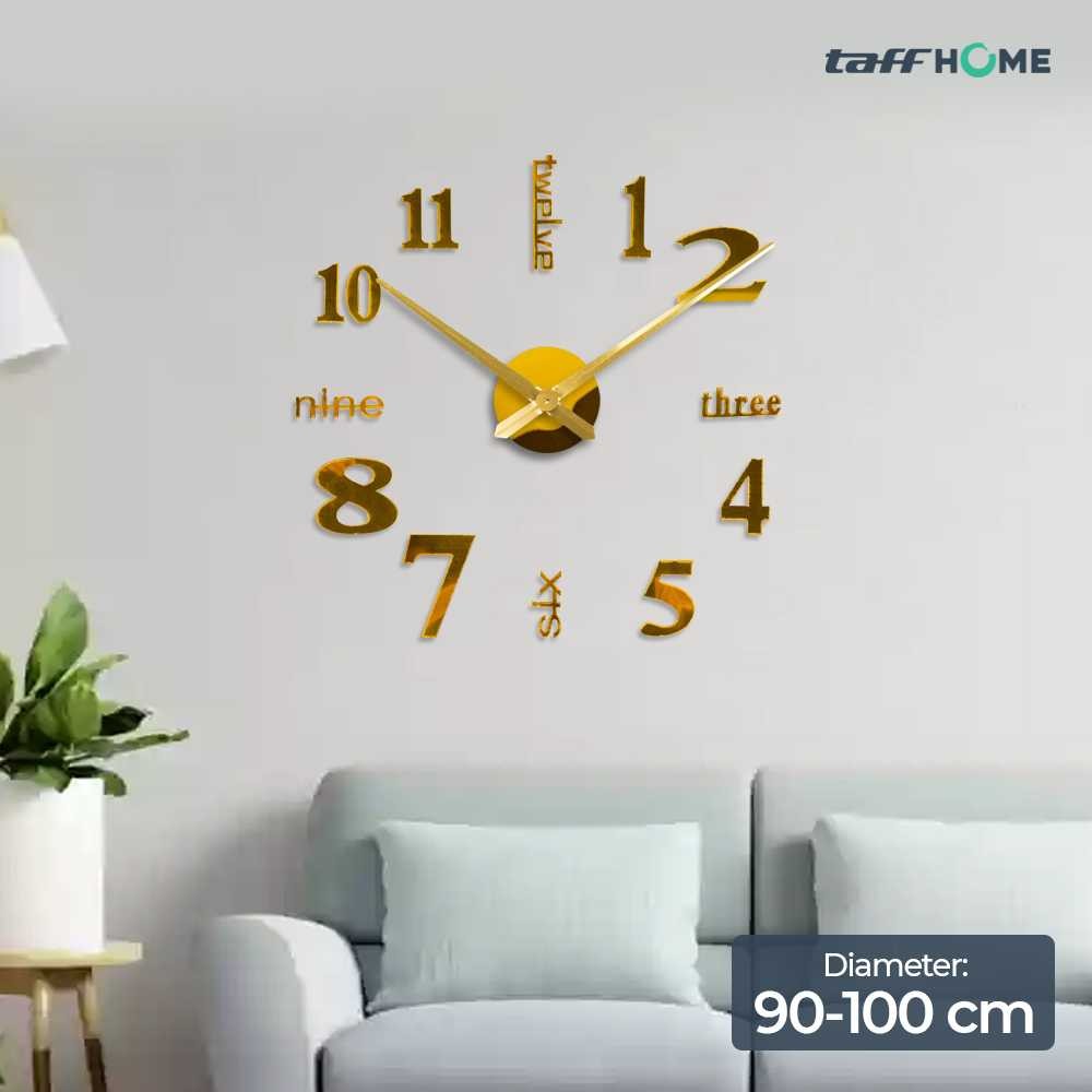 

TaffHOME Jam Dinding Besar DIY Giant Wall Clock Quartz 90-100cm - DIY-101