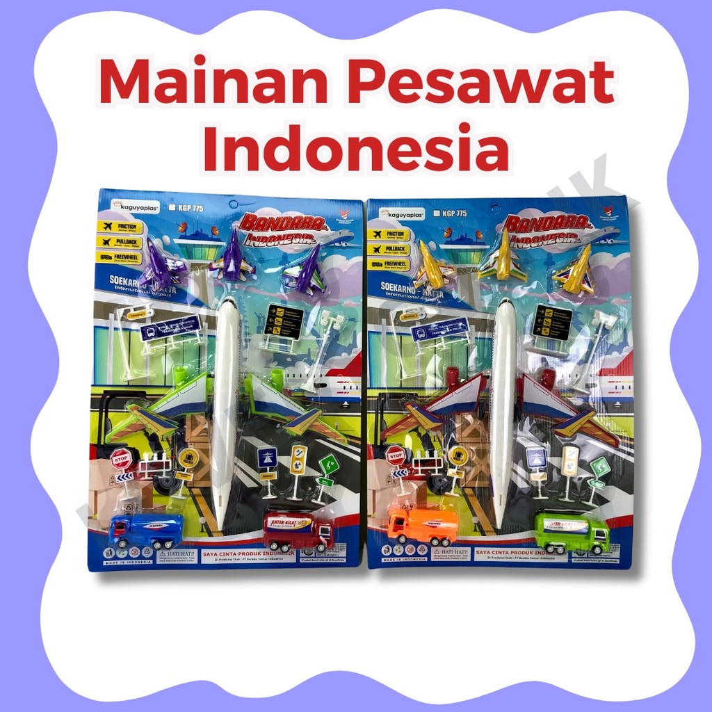 [LOGU] Mainan Pesawat Bandara Indonesia Pesawat Terbang Traveling KGP775 KGP787