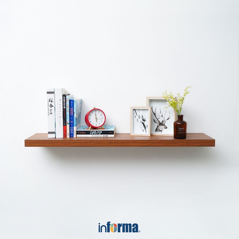 Informa Rak Dinding 100 cm - Cokelat Walnut Decorative Wall Shelf Rak Tembok Serbaguna Ambalan Dindi