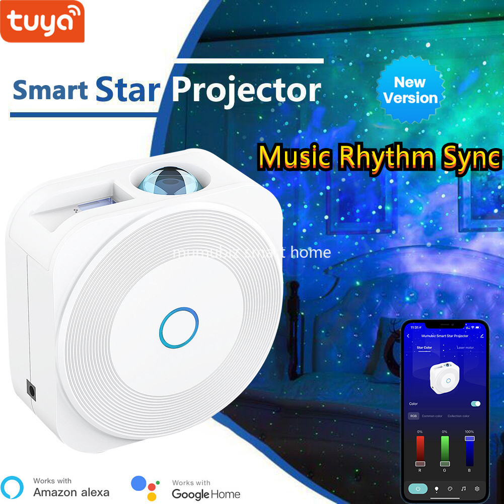 Tuya Smart Star Projector Wireless Smart life APP Control ,New Upgraded Music Rhythm Sync Nebula Pro