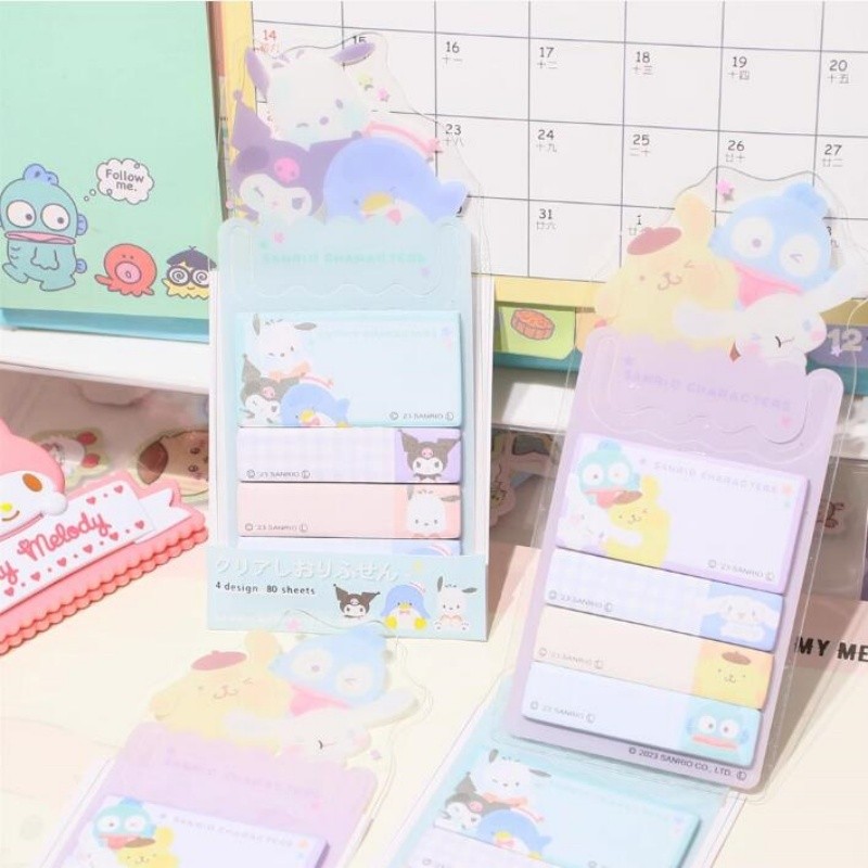 

Kuromi Hangyodon Memo Pad Sanrio Cinnamoroll Sticky Notes Stationery Label Notepad Planner Sticker Post School Supplies