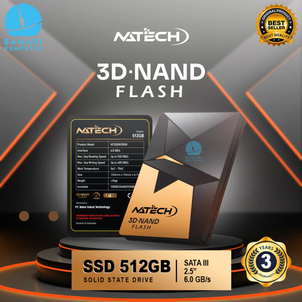 SSD Natech 512gb SATA | SSD Laptop Komputer Natech 512gb sata