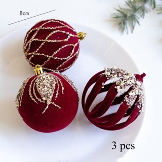 

Set Bola Pohon Natal 8 10 cm Christmas Hanging Ball Premium Aksesoris - 8cm-marronB