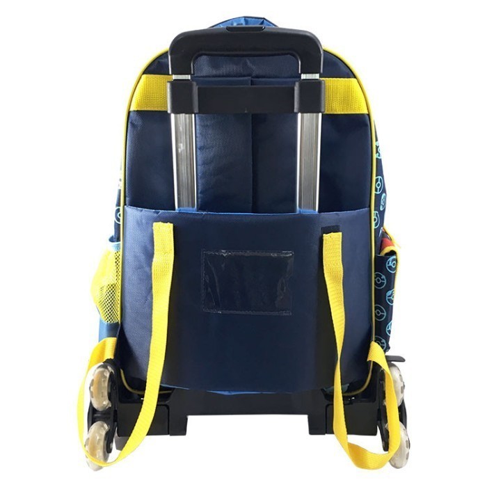 Pokemon Tas Ransel Troli Anak Sekolah Roda 3 Bisa lepas pasang Original KSMbersaudara
