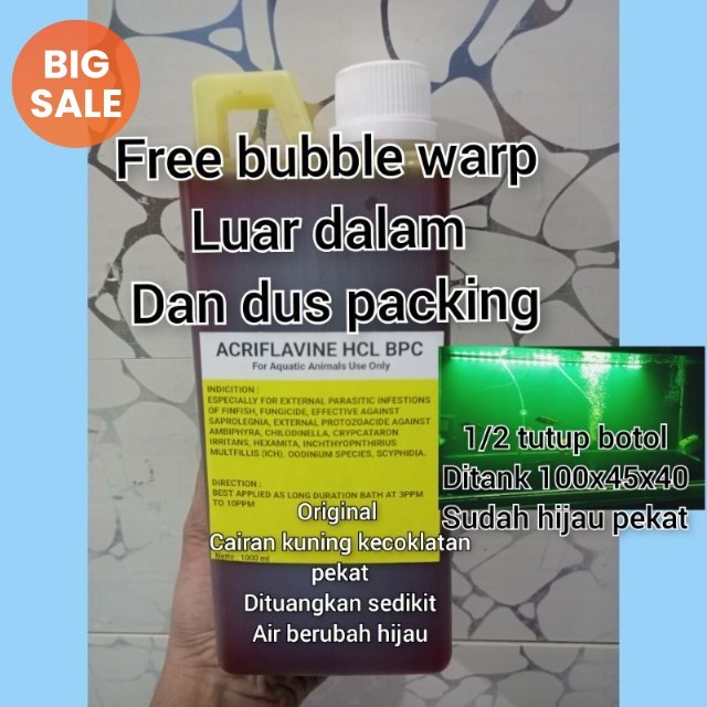 Acriflavine hcl 1 liter / acriflavine / acriflavine hcl / obat kuning / obat ikan / obat ikan hias /
