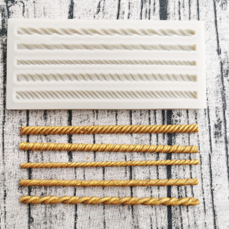 

New Rope Silicone Molds Sugarcraft Cake Moulds Chocolate Fondant Christmas Lace Mould Cake Decorating Tools Bakeware