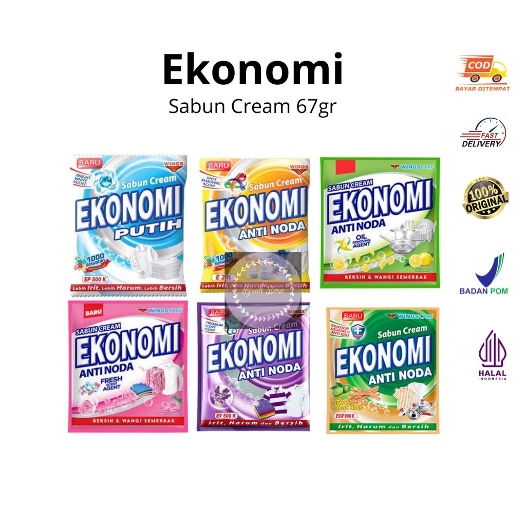 Ekonomi Sabun Cream Series 67gr | Putih | Lemon | Siwak