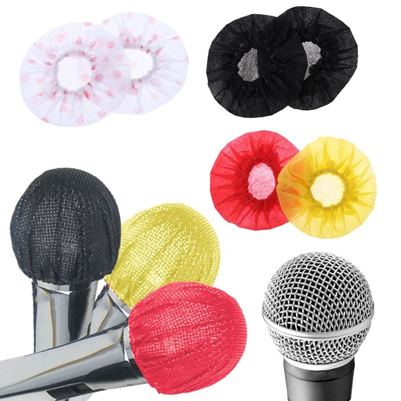 20/100Pcs Disposable Non-woven Microphone Cover Removal Windscreen Protective Mic Cap Pad for KTV Ka