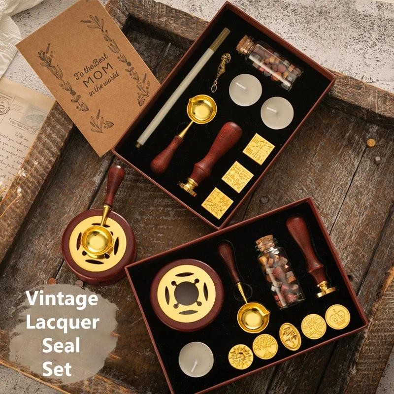 

Wax Seal Stamp Set Lacquered Stamp Sealing Wax Kit DIY Craft Supplies Scrapbooking Wedding Invitation Decorative Sealing Wax Set