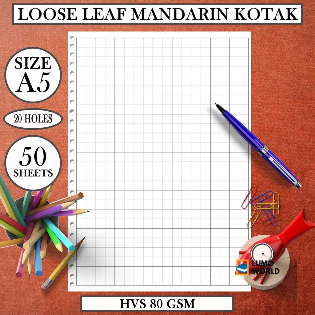 

Notebook Isi Kertas File Binder A5 - Loose Leaf Refill latihan menulis KOTAK Mandarin Hvs Book Paper Bookpaper