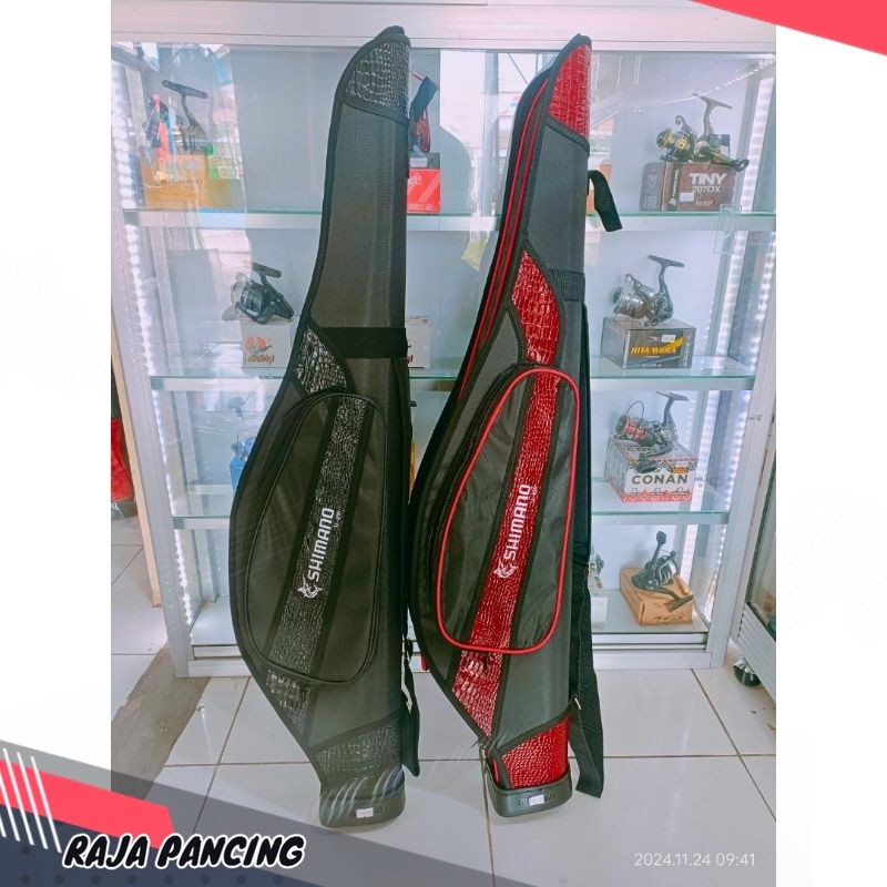 TAS PANCING SHIMANO MOTIF KULIT MEWAH | Tas Joran Hard Case | 2 Rod Case muat 2 joran pancing
