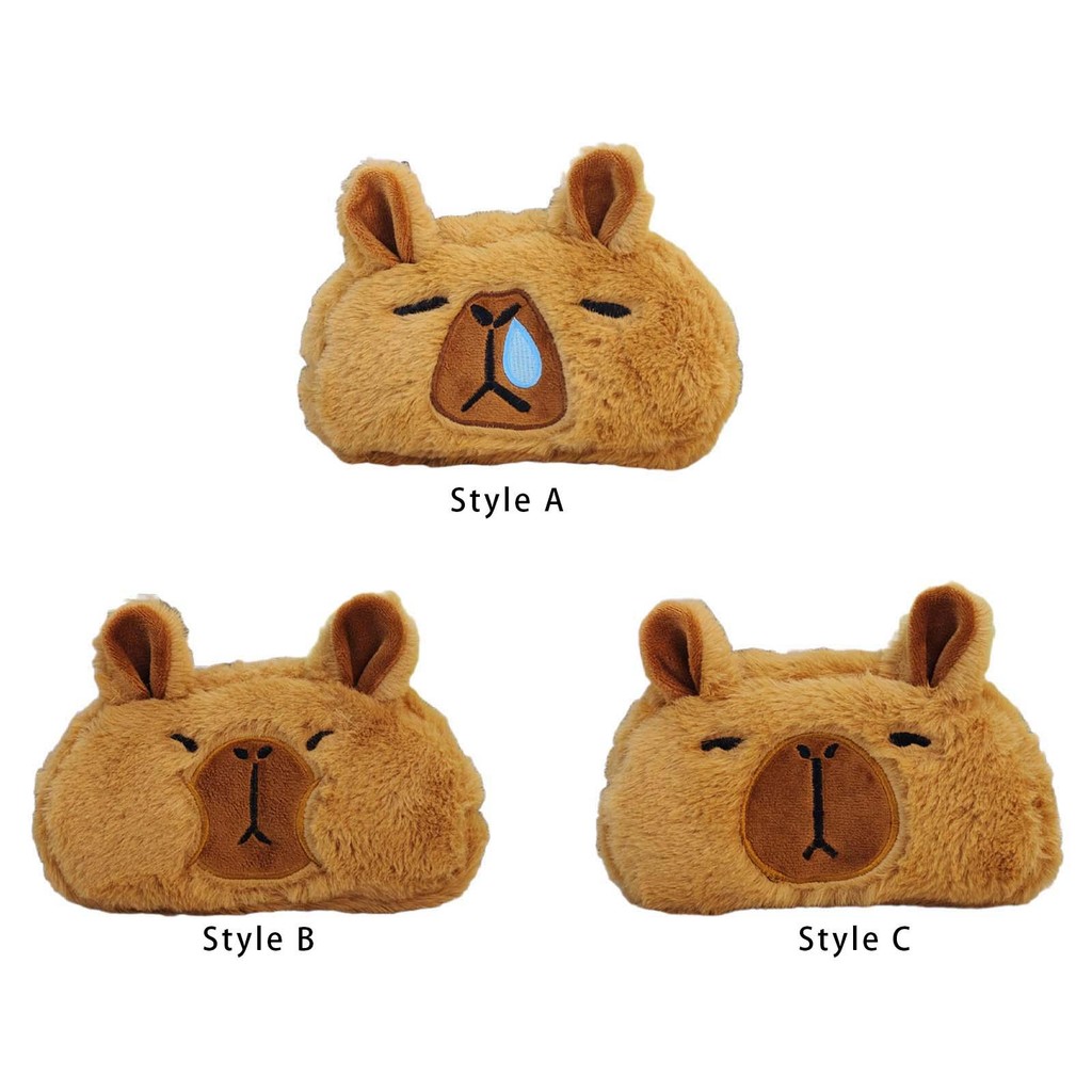 

Plush Capybara Pencil Case Novelty Pencil Pouch for Teens Children Office