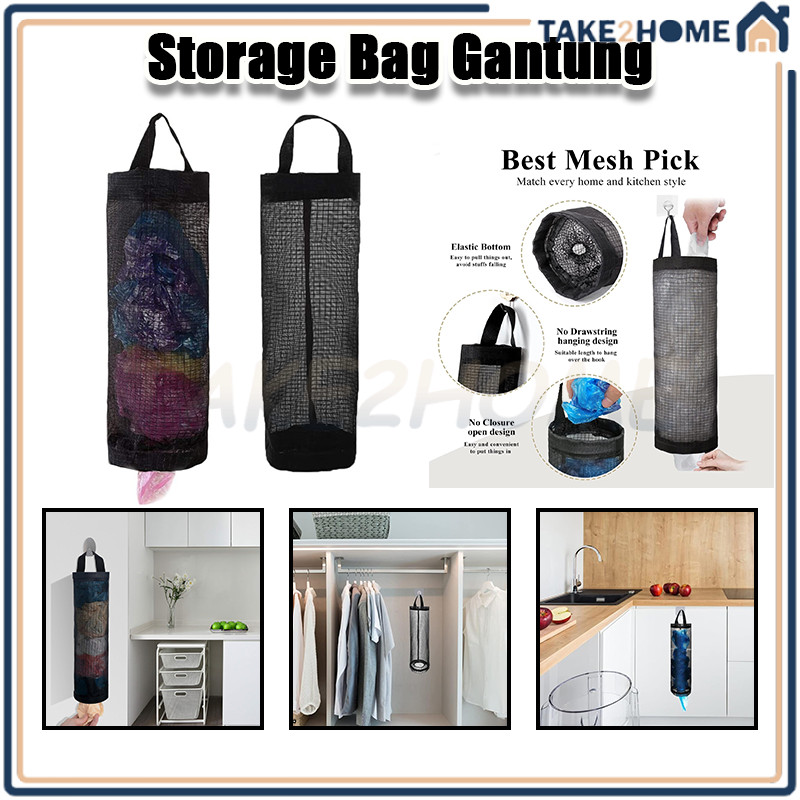 Dispenser Kantong Plastik Sampah/Keranjang Kantong Kresek Tempel Dinding/Tempat Kantong Plastik Kres