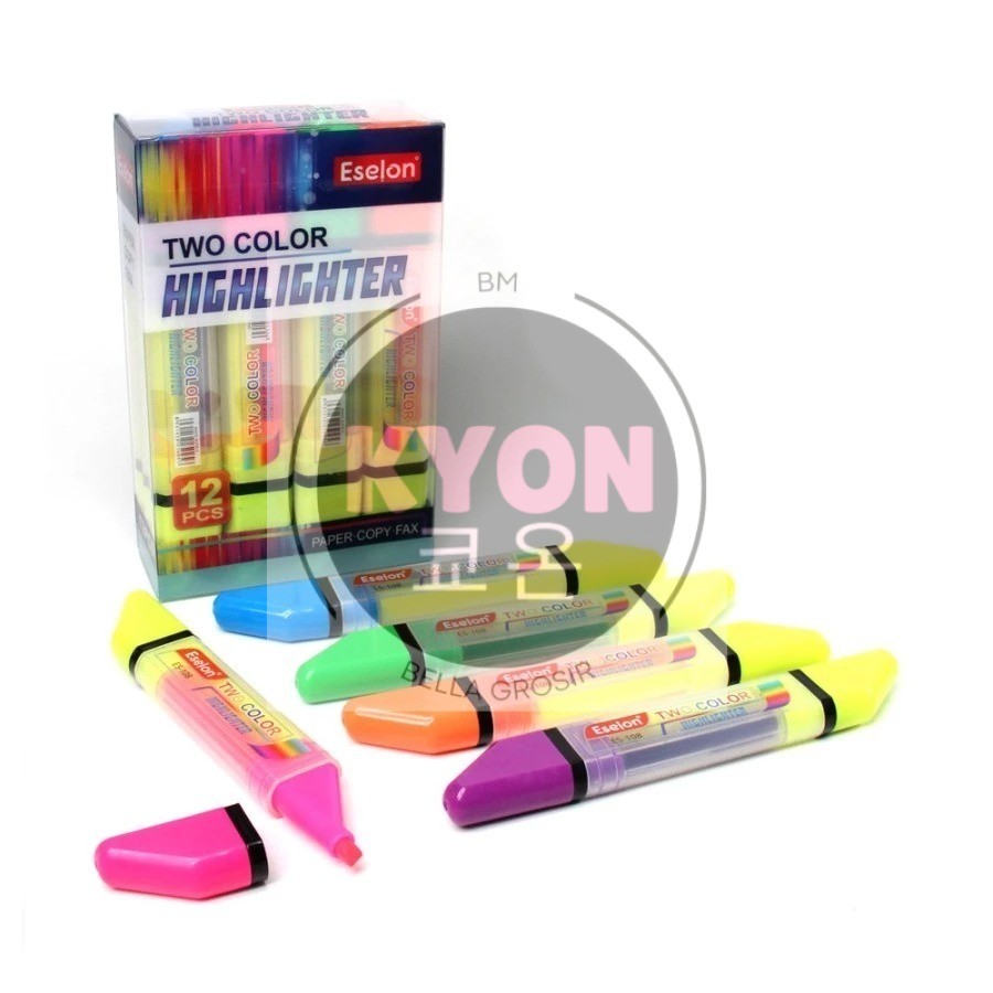 

KYON | Stabilo 2 warna Safari| Eselon | Stabilo 2 Sisi | Highliter 2 warna