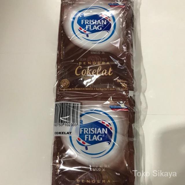 

SUSU BENDERA FRISIAN FLAG COKELAT 1 RENCENG 6 SACHET 40gr coklat
