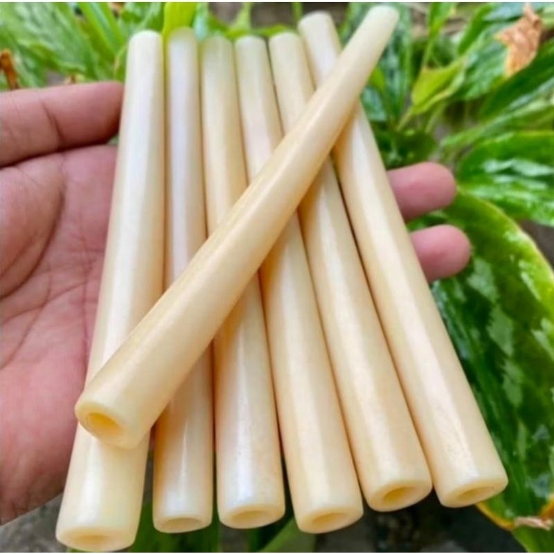 once pipa tulang sapi asli panjang 13-14cm kualitas presisi glowing