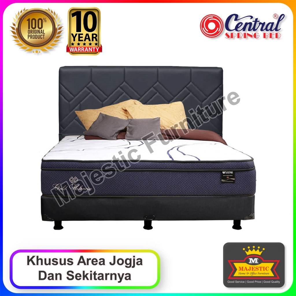 Set Spring Bed Central Gold Valencia - Cellini Oasis - 90/100/120/160/180/200 - Jogja (Tebal 33 cm,