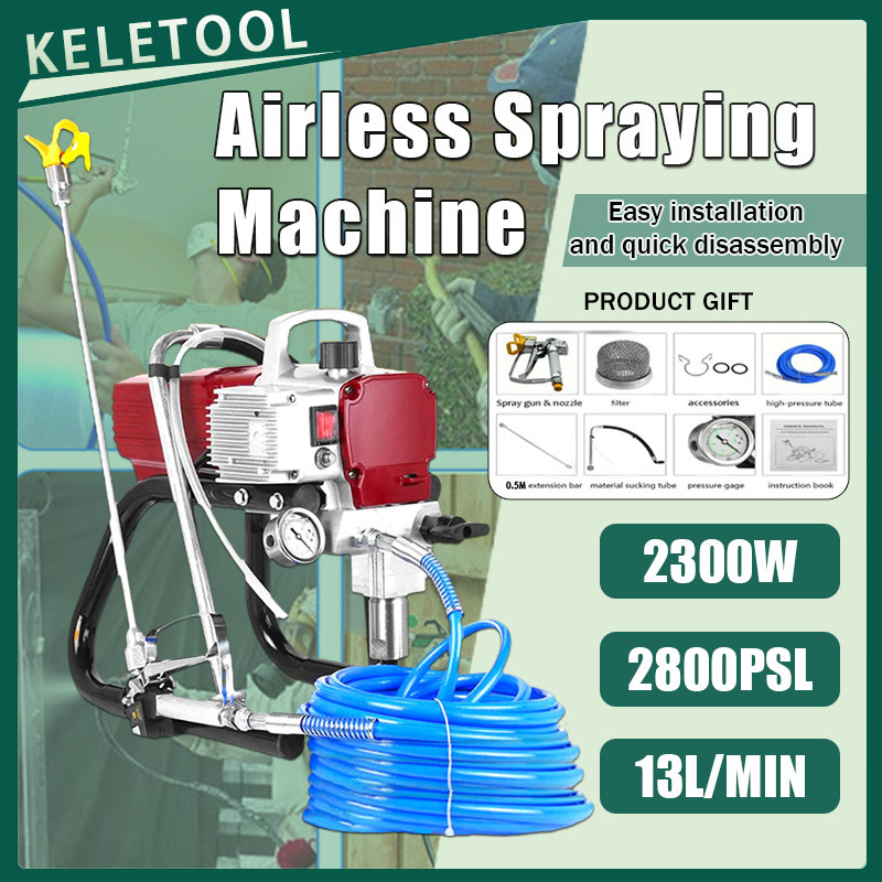 Mesin Penyemprot Cat Airless Elektrik 2300W Mesin Penyemprot Cat Genggam Profesional Bertekanan Ting