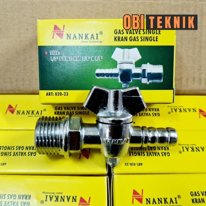 Kran Gas Single Nankai – Keran Gas LPG 1/2" untuk Kompor, Water Heater, Oven, dan Instalasi Rumah Ta
