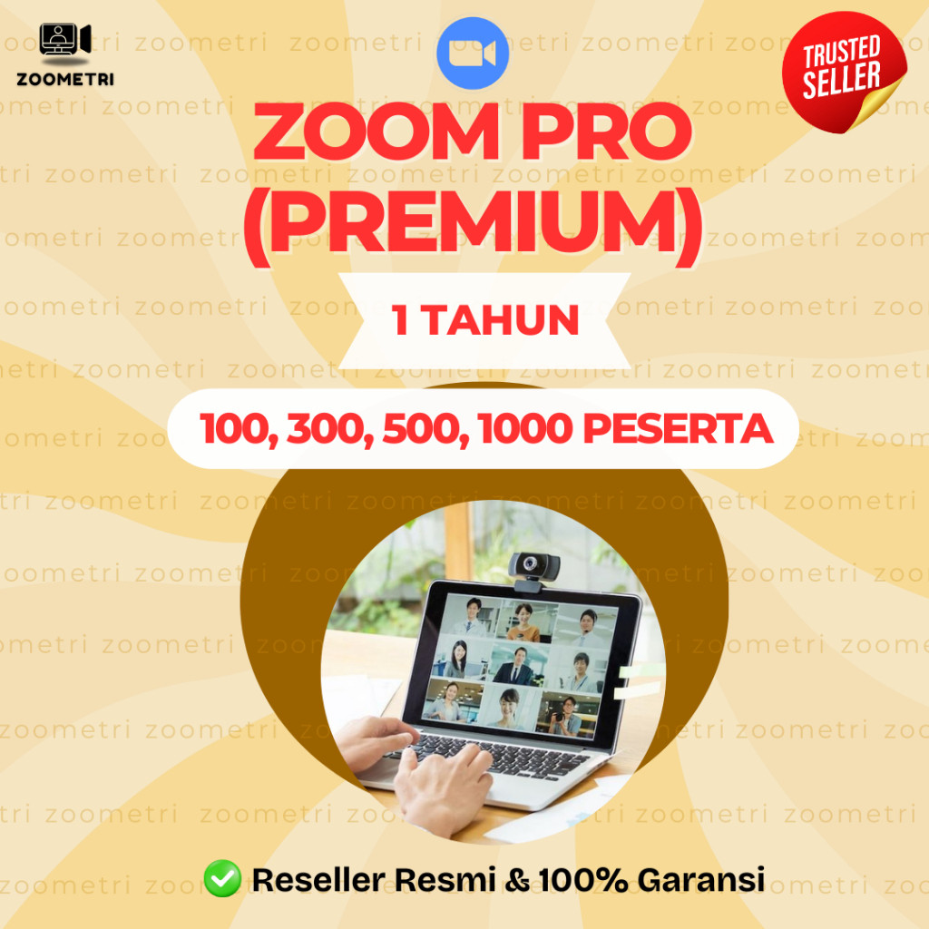 Zoom Pro Tahunan 100 300 500 1000 Peserta Bergaransi
