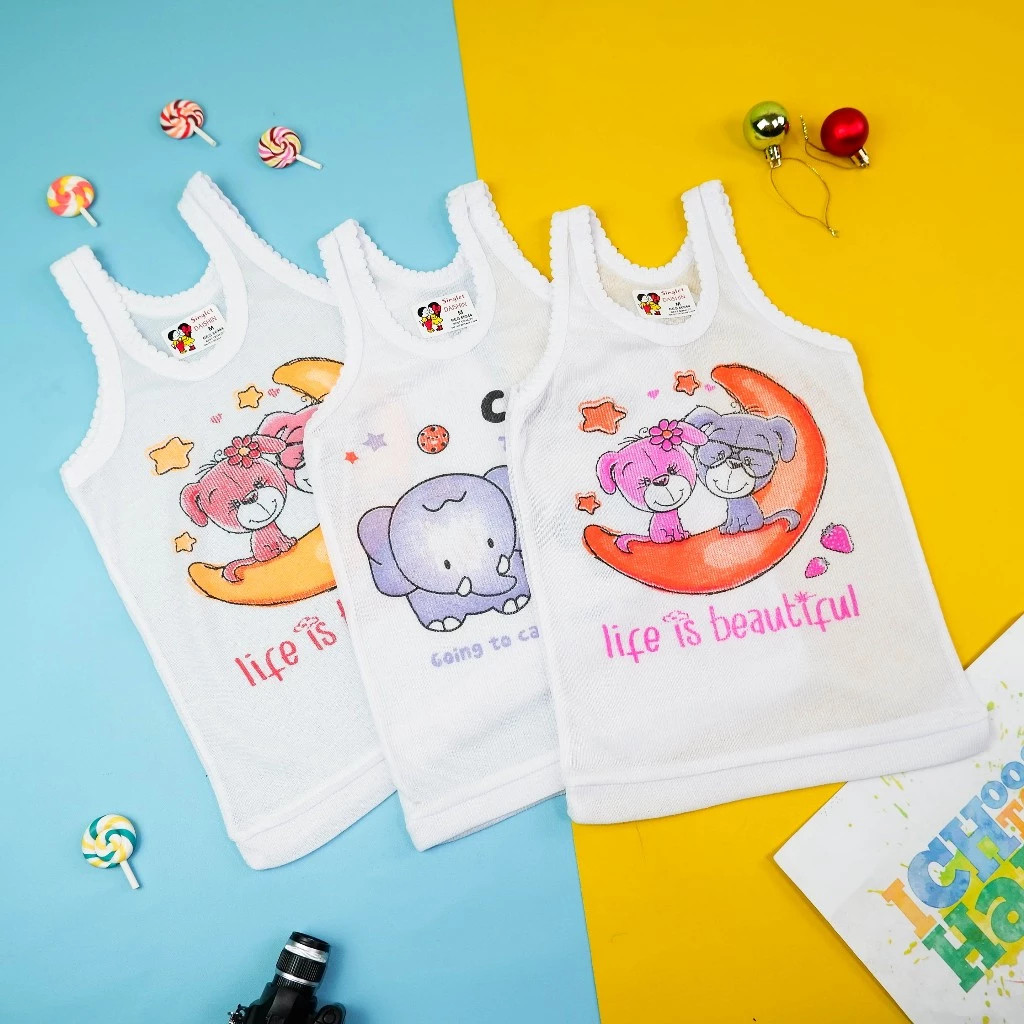 KAOS SINGLET MOTIF ANAK kaos dalam oblong anak PAUD TK SD laki2 dan perempuan