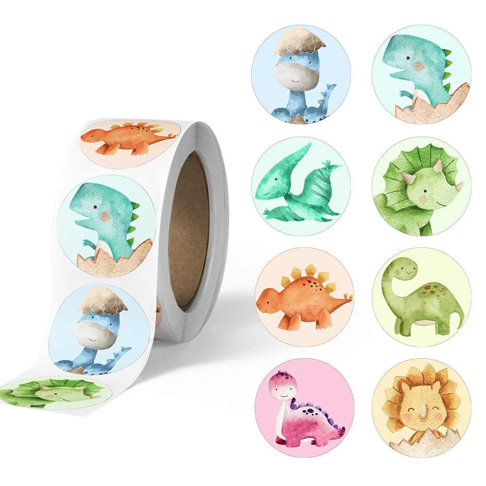 

Geetoy 500Pcs/Roll 8 Gaya BARU Cat Air Tema Dinosaurus Stiker Inspirasional Untuk Anak-anak Paket Hadiah Stiker