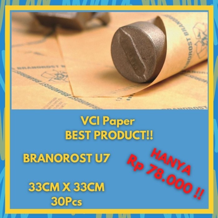 

best -KERTAS ANTI KARAT VCI BRANOROST U7 Ukuran 33cm X 33cm 1 Pack (30 PCS)