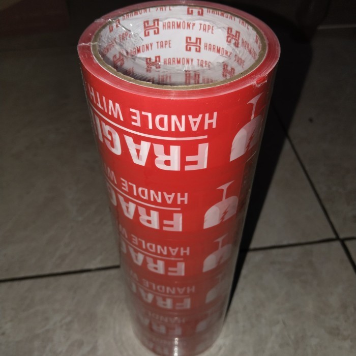 

lakban fragile merah harmony/fragile tape harmony