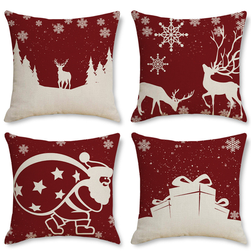 

Christmas Santa Claus Pillowcase Happy New Year 2023 Xmas Gifts For Home Decor 45x45cm Cushion Cover Merry Christmas Ornament