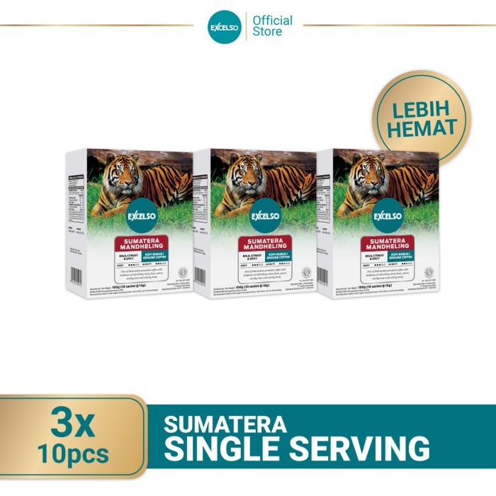 

[PROMO TERBAIK] Excelso Kopi Single Serving Sumatera Mandheling Pack of 3 Folding Box