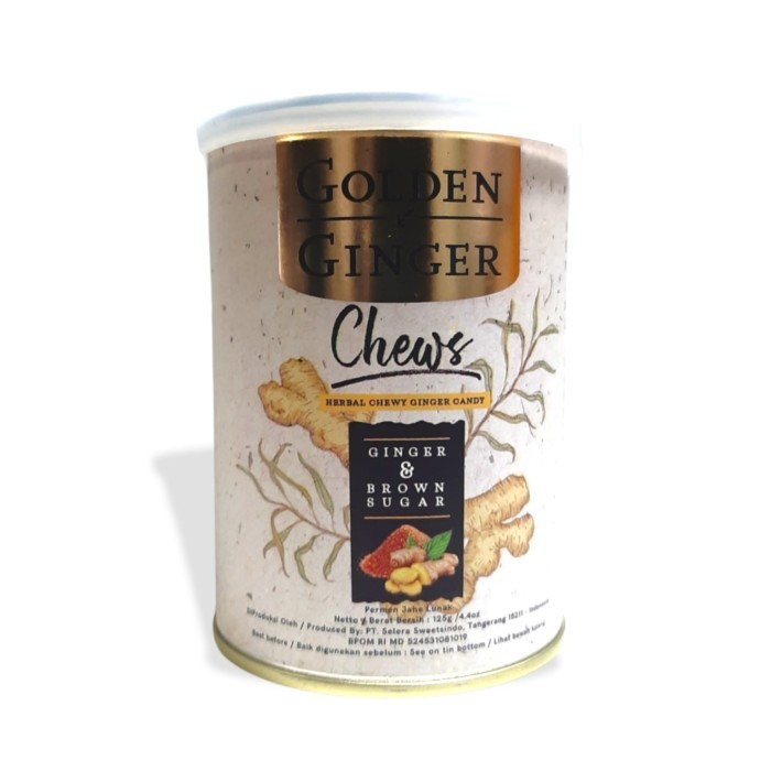 

Permen Kaleng Golden Ginger 125gr Chews Ginger & Brown Sugar