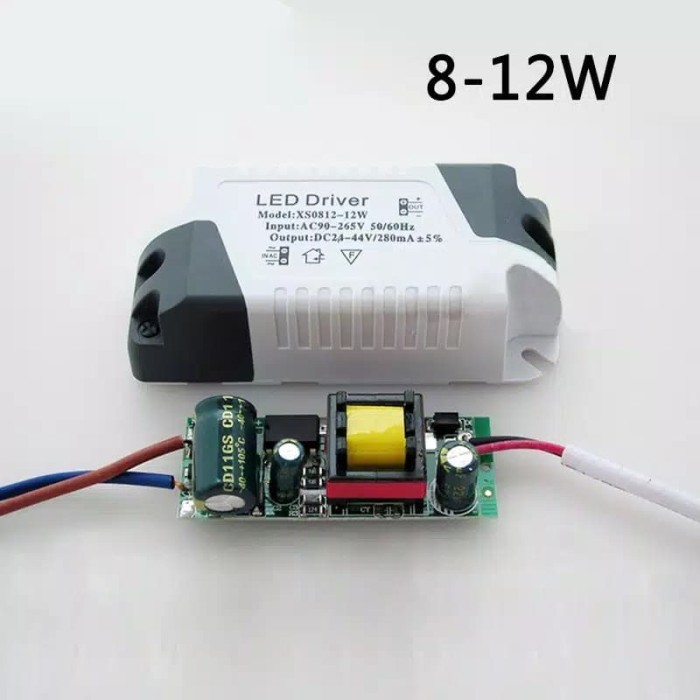 Down light LED Driver 8W - 12W Auto. Adaptor Stepdown AC ke DC