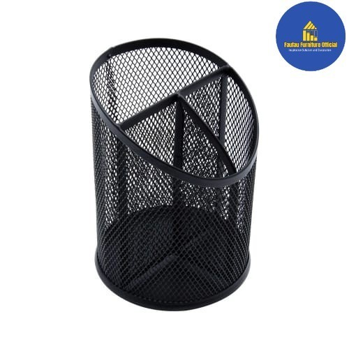 

BEST QUALITY Tempat Alat Tulis Organizer Meja Kerja Besi Jaring Tinggi 15cm_Hitam