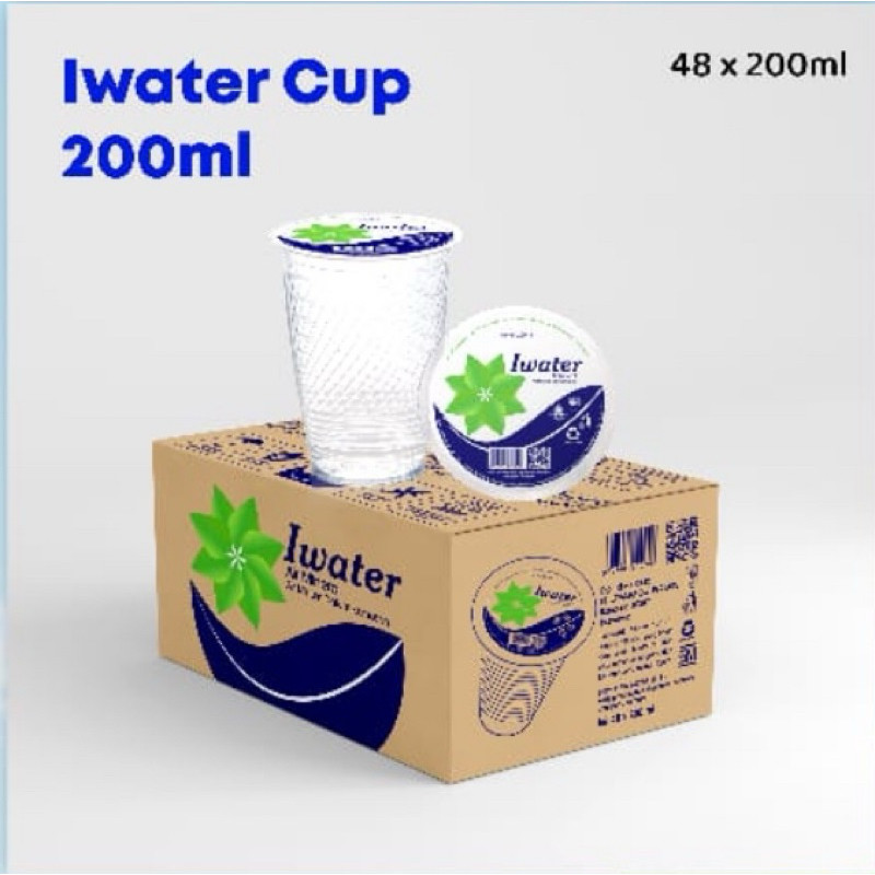 Air Mineral Cup Iwater 220ML / 1 Dus / 48 Pcs
