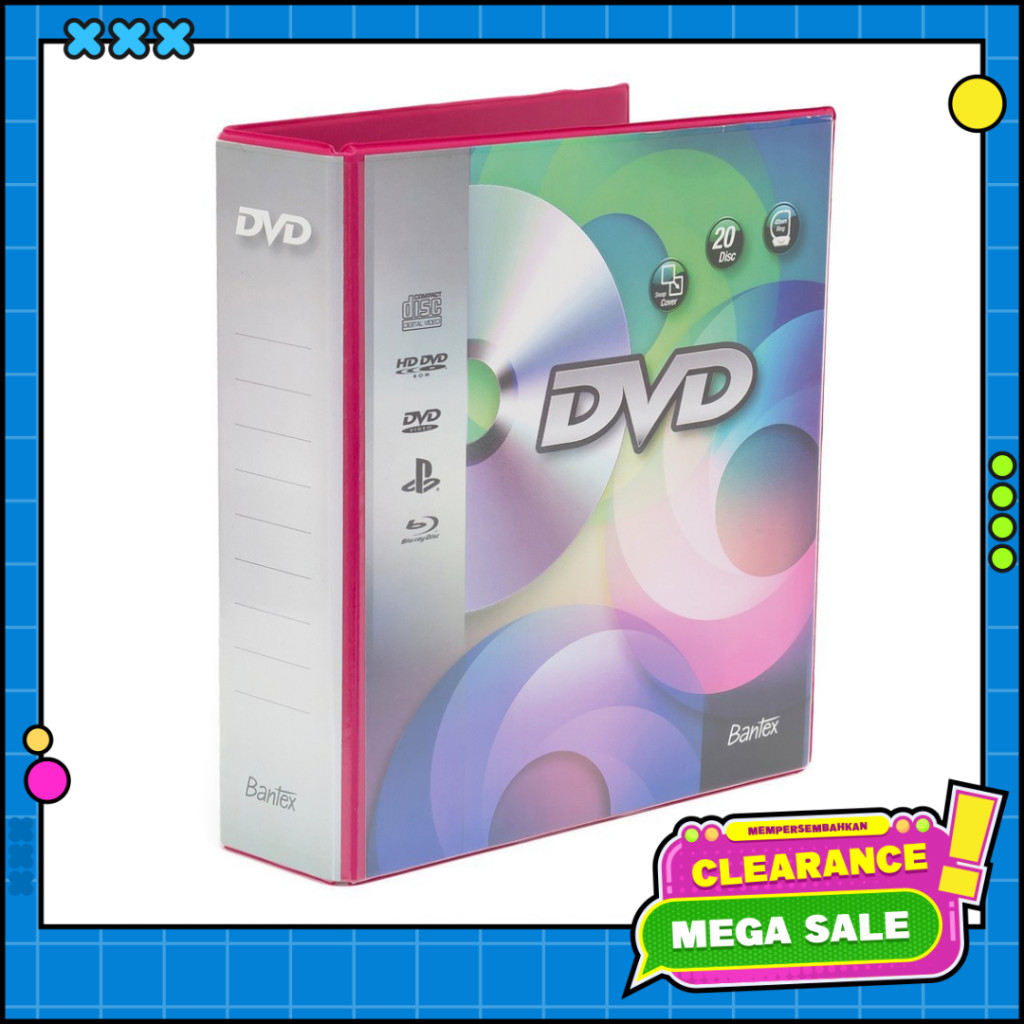

Bantex DVD Binder 2 Ring 40mm (Include 5 Pcs Pocket) Grape 8541 61