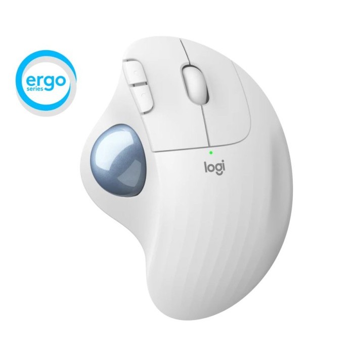 TERMURAH Logitech Ergo M575 Wireless Dual Mode Bluetooth Trackball M570 Upgrade - Putih, Mouse Only