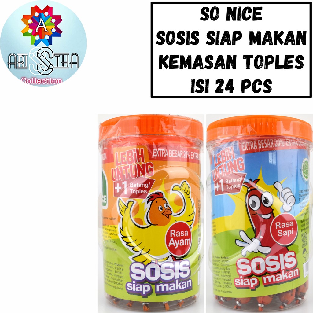 

So Nice Sosis Siap Makan Kemasan Toples Isi 24 Pcs