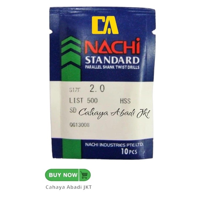 Mata Bor Besi NACHI 2mm / Mata Bor NACHI HSS 2mm