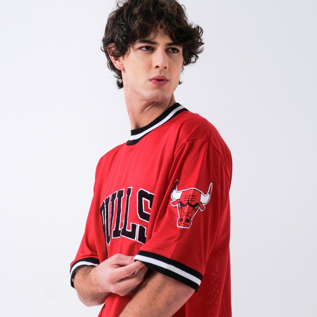 Kaos Oversize Jala Mesh Towel Bordir Chicago Bulls