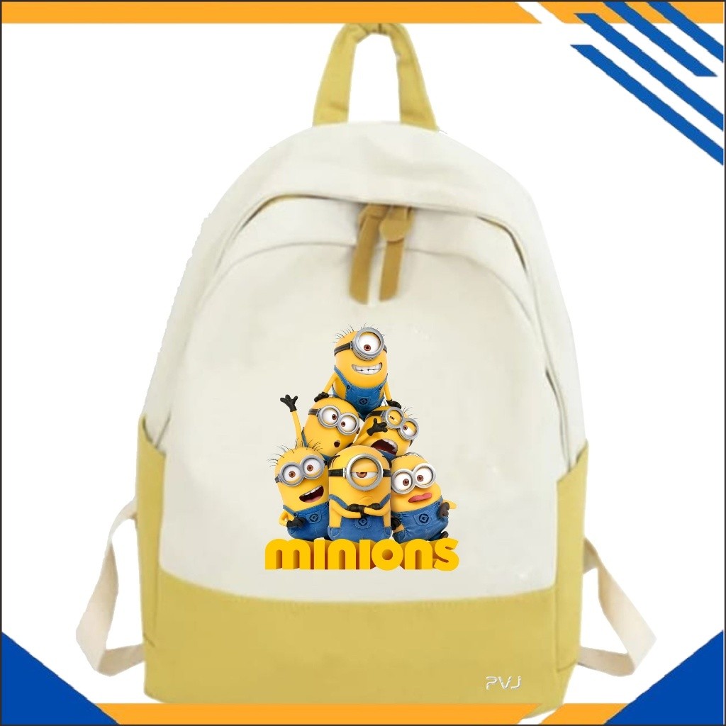 AHZ Terbaru Tas Sekolah Anak Perempuan Laki Laki SMP SMA Kuliah Ransel Original Backpack Minion Fash