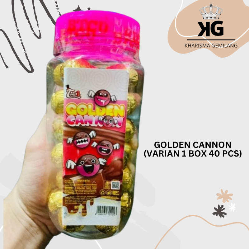 

KG - GOLDEN CANNON (1 TOPLES 40 PCS) Coklat Cokelat Compund bola Manis Toples Anak Dewasa Murah