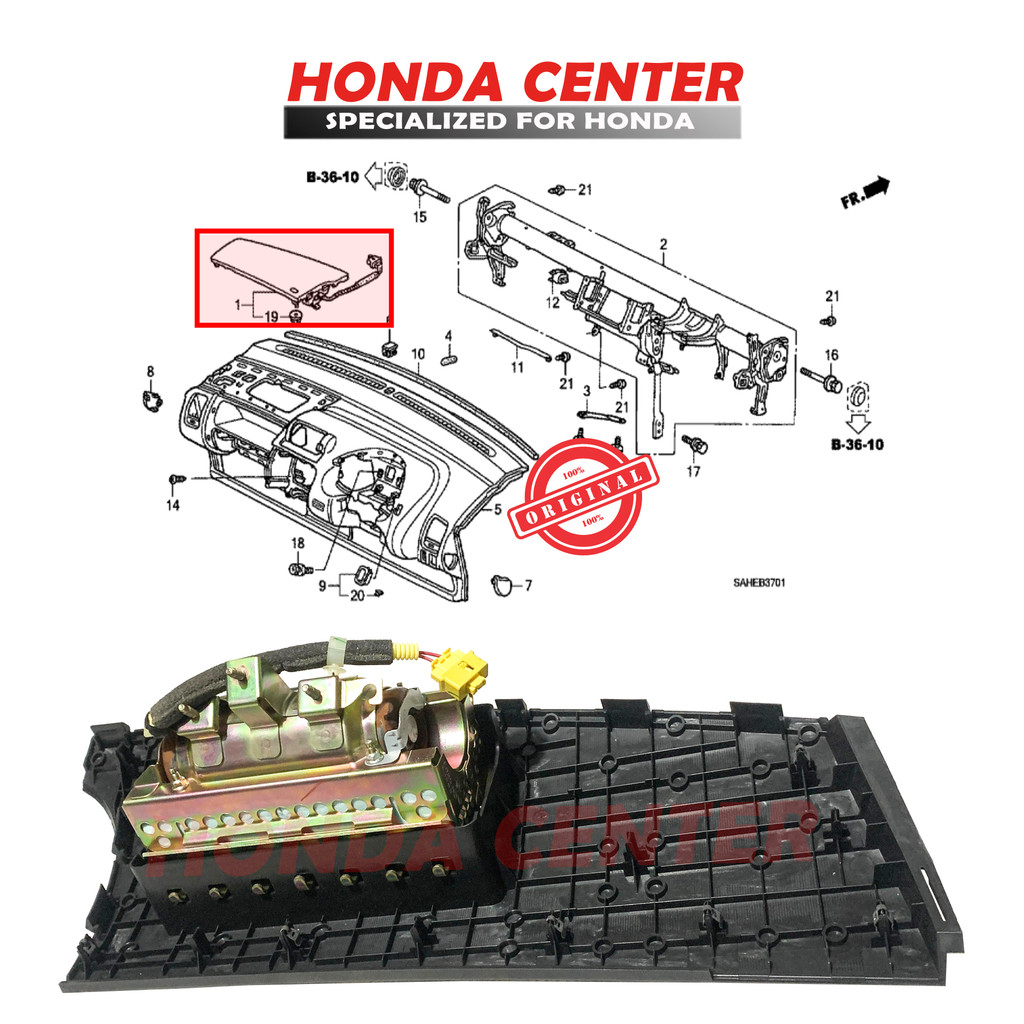 Modul Srs Air Bag Kiri Penumpang Jazz Gd3 2004 2005 2006 2007 2008 Original