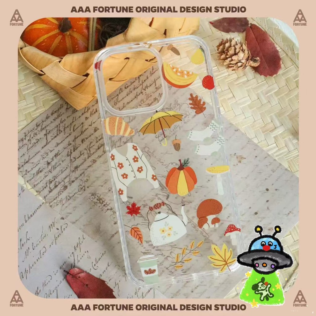 Casing ponsel Dongeng Musim Gugur yang Tembus Pandang cocok untuk iPhone 6/7/8 X/XS 11 11 Pro 11 Pro